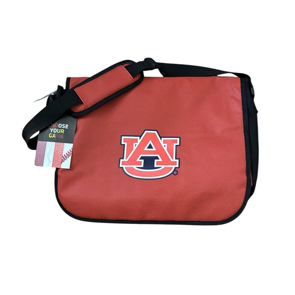 Auburn Tigers sport messenger laptop bag from actual basketball material NWT